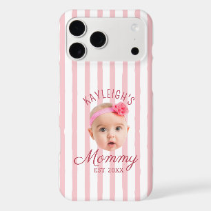Pink Stripes Custom Face Photo Keepsake Mum Mummy