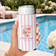 Pink Stripes Custom Face Photo Keepsake Mum Mummy