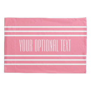 Pink Stripes custom text pillow cases