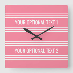 Pink Stripes custom wall clock