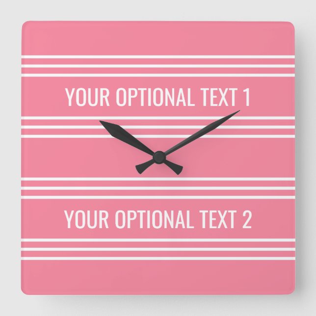 Pink Stripes custom wall clock (Front)