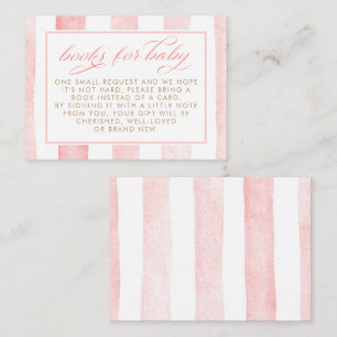 Pink Stripes Cute Books For Baby Request Enclosure Card