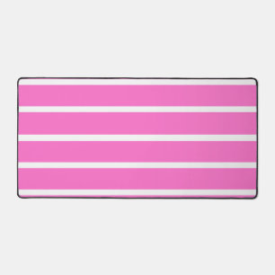 Pink Stripes Design Desk Mat