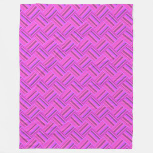 Pink stripes diagonal weave pattern fleece blanket