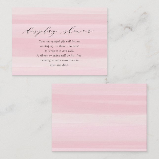 Pink Stripes Display Shower Enclosure Card (Front/Back)