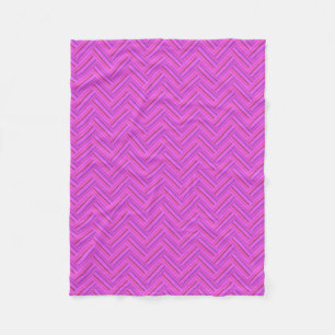 Pink stripes double weave pattern fleece blanket