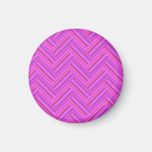 Pink stripes double weave pattern magnet