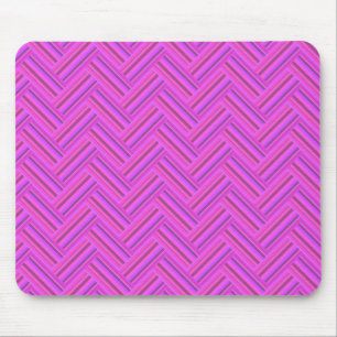 Pink stripes double weave pattern mouse pad