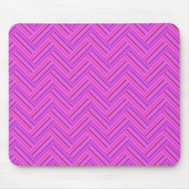 Pink stripes double weave pattern mouse pad (Front)