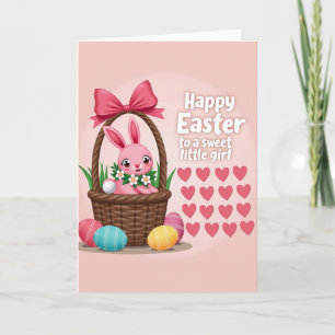 Pink Stripes Easter Joy Card