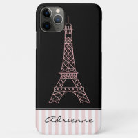 Pink Stripes Eiffel Tower