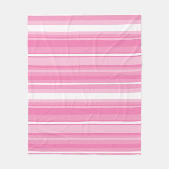 Pink stripes fleece blanket (Front)