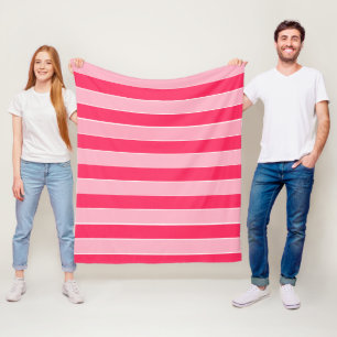 Pink Stripes  Fleece Blanket