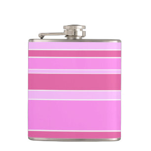 Pink stripes hip flask