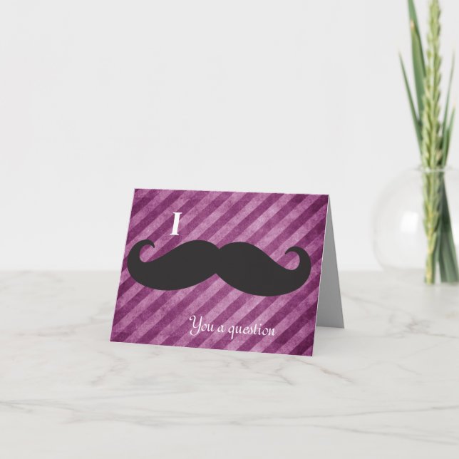 Pink Stripes, I moustache you a question Note Card (Front)