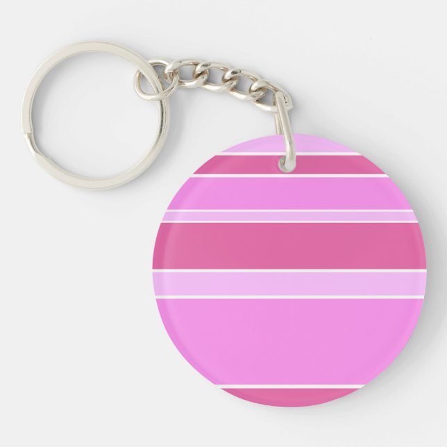 Pink stripes key ring (Front)