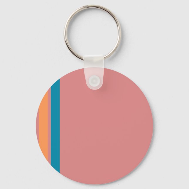 Pink & Stripes Keychain (Front)