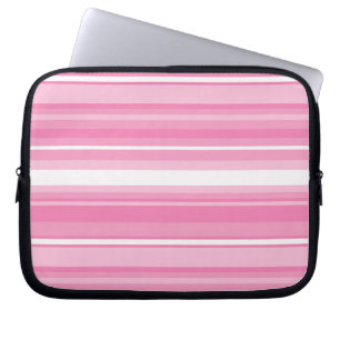 Pink stripes laptop sleeve