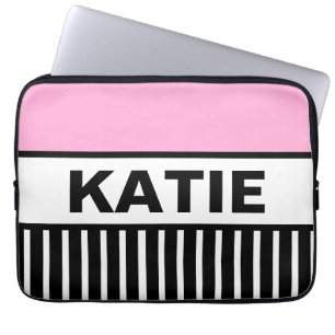 Pink Stripes Laptop Sleeve