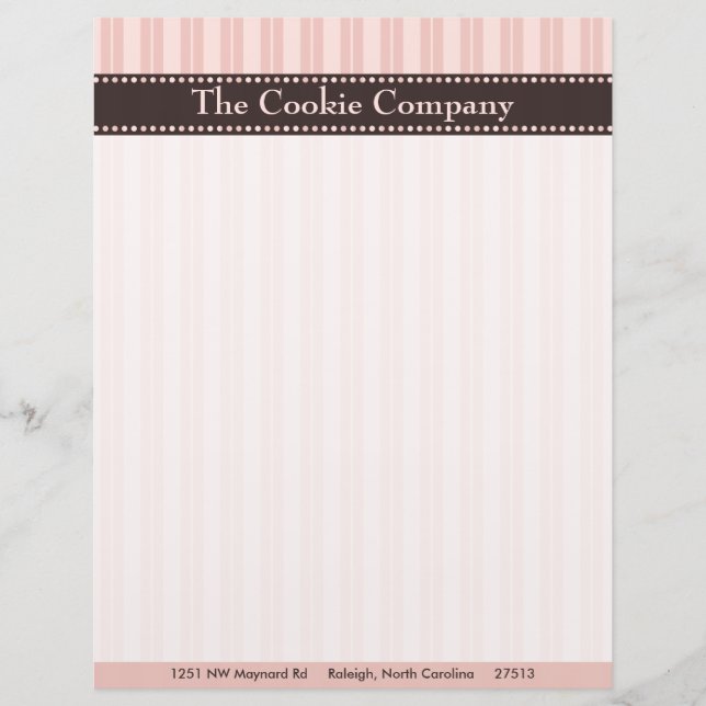 Pink Stripes Letterhead Template (Front)