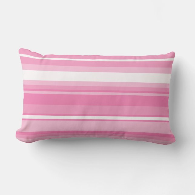 Pink stripes lumbar cushion (Front)