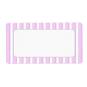 Pink Stripes on White Blank Shipping Labels
