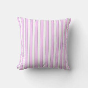 Pink Stripes on White Cushion