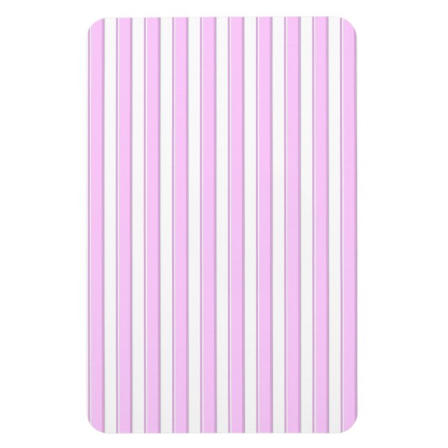 Pink Stripes on White Magnet (Vertical)