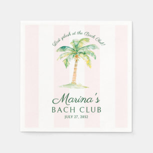 Pink Stripes Palm Beach Bach Club Bridal Shower Napkin