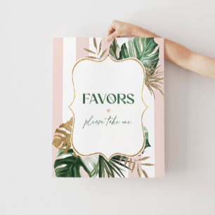 Pink stripes palm beach favours please take one poster