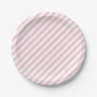 Pink Stripes Paper Plate