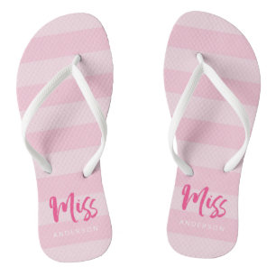 Pink Stripes Personalise with Name Miss Thongs