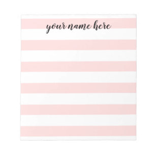 Pink Stripes Personalized Notepad