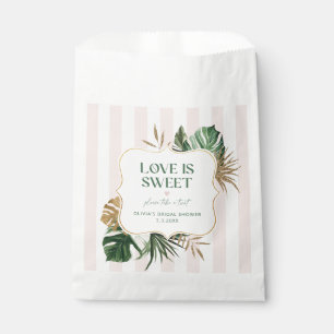 Pink stripes retro tropical love is sweet favour bag