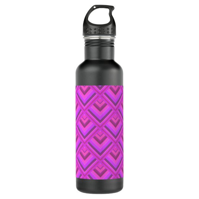 Pink stripes scale pattern 710 ml water bottle (Front)