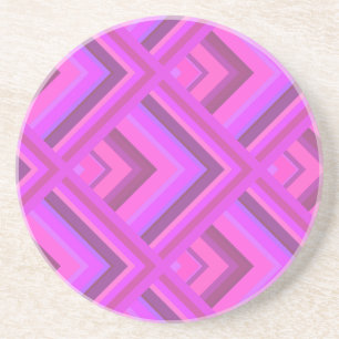 Pink stripes scale pattern coaster
