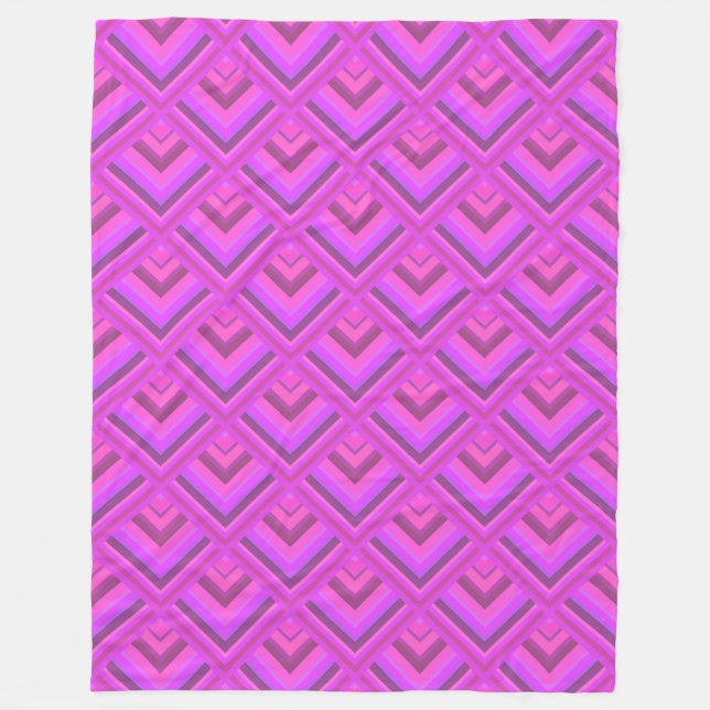 Pink stripes scale pattern fleece blanket (Front)