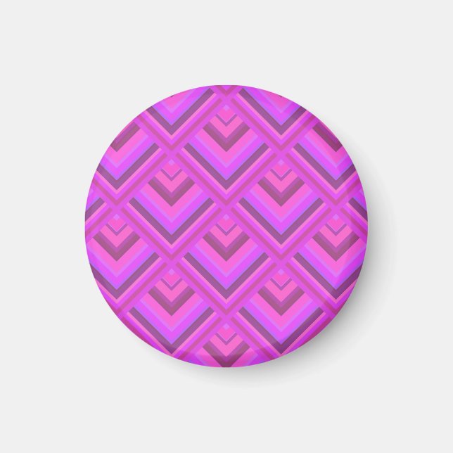 Pink stripes scale pattern magnet (Front)