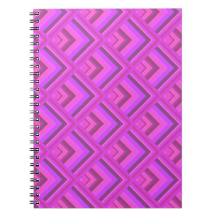 Pink stripes scale pattern notebook