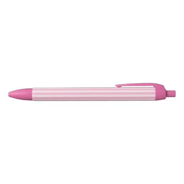 Pink Stripes Seamless Pattern Black Ink Pen (Top)