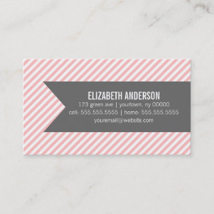Pink Stripes Social Calling Cards