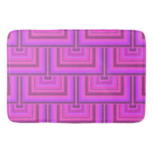 Pink stripes square scales pattern bath mat