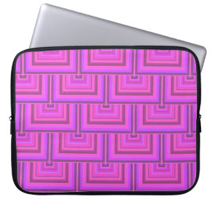 Pink stripes square scales pattern laptop sleeve