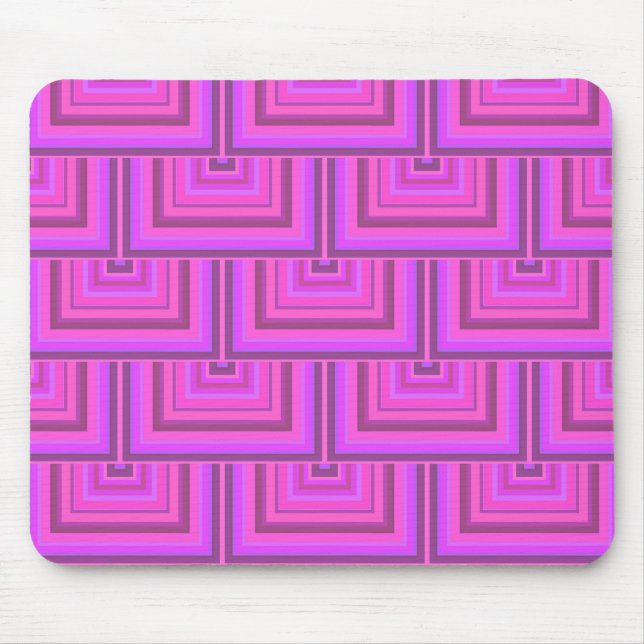 Pink stripes square scales pattern mouse pad (Front)
