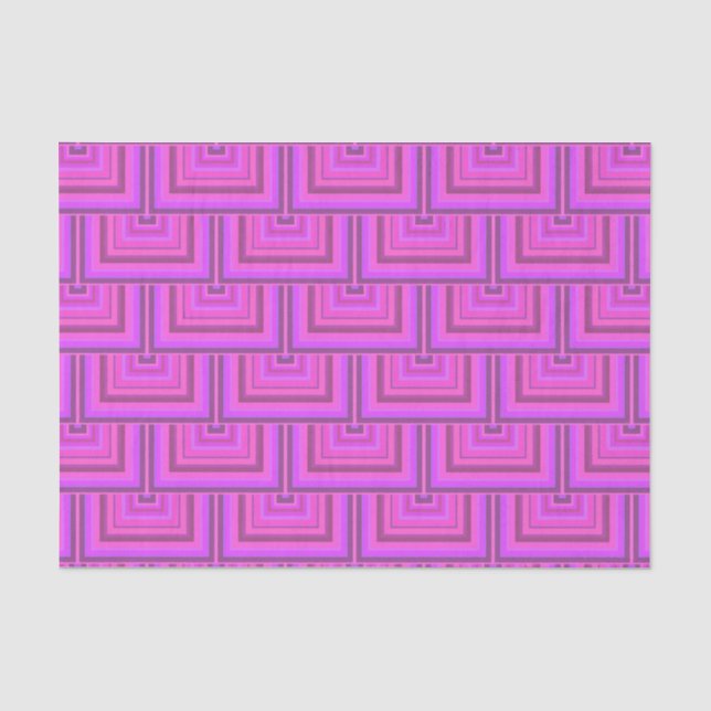 Pink stripes square scales pattern tissue paper (Front)