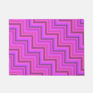 Pink stripes stairs pattern doormat