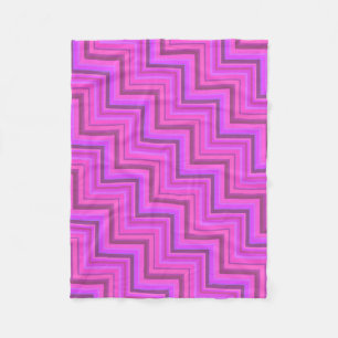 Pink stripes stairs pattern fleece blanket