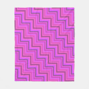 Pink stripes stairs pattern fleece blanket
