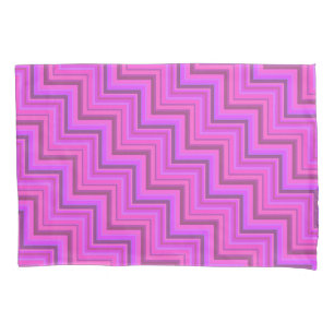Pink stripes stairs pattern pillowcase
