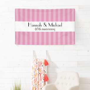 Pink Stripes, Striped Pattern, Lines, Anniversary Banner